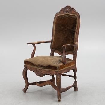 Armchair, probably Denmark, Rococo, circa mid-18th century.