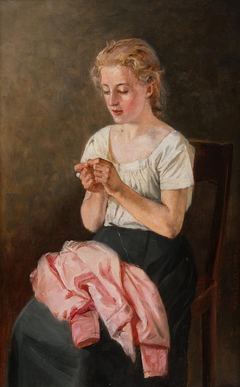 Arvid Liljelund, "SEWING GIRL".