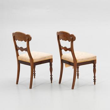 Chairs, a pair, with table, Empire, 18th/19th century.