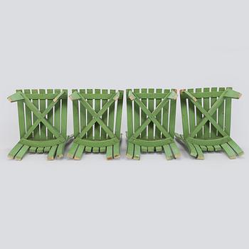 Alvar & Aino Aalto, Four early 1950s 'Aurinko' (Sun-serial) garden chairs, model 910  for O.Y. Huonekalu- ja Rakennustyötehdas A.B.