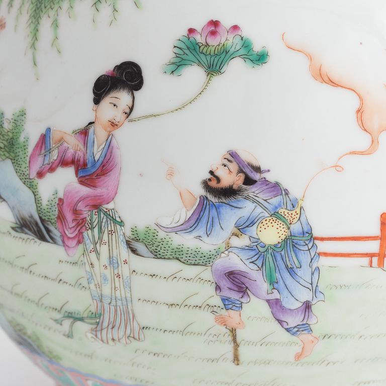 A Chinese famille rose vase, 20th century.