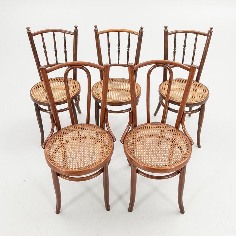 Chairs, 5 pieces, early 20th century.