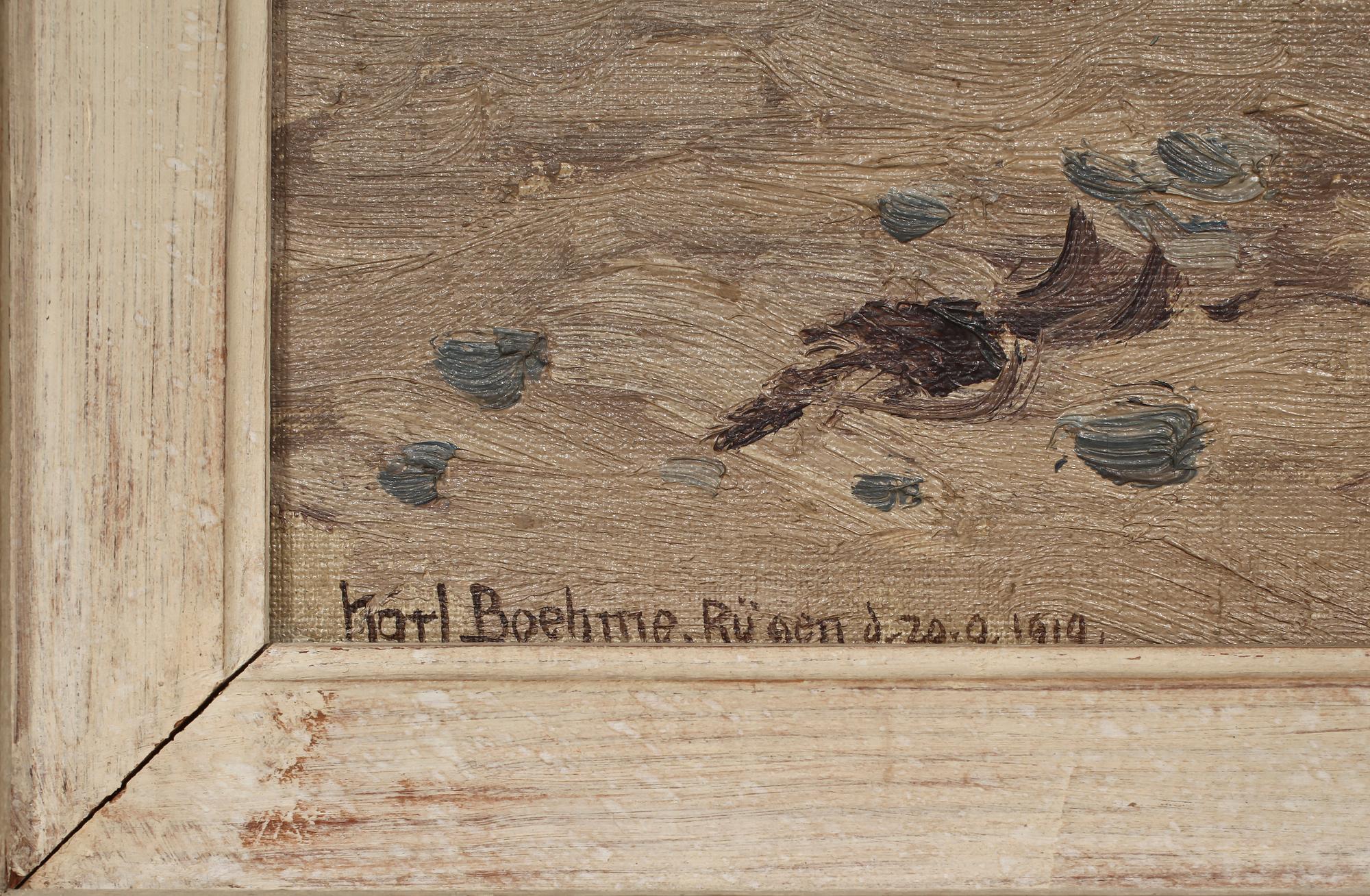 KARL THEODOR BOEHME, olja på duk, sign o dat Rügen 20/9 1919.