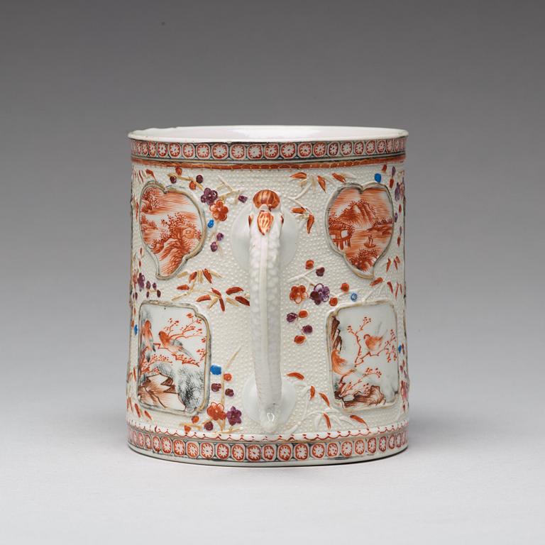 A large famille rose tankard, Qing dynasty, Qianlong (1736-95).