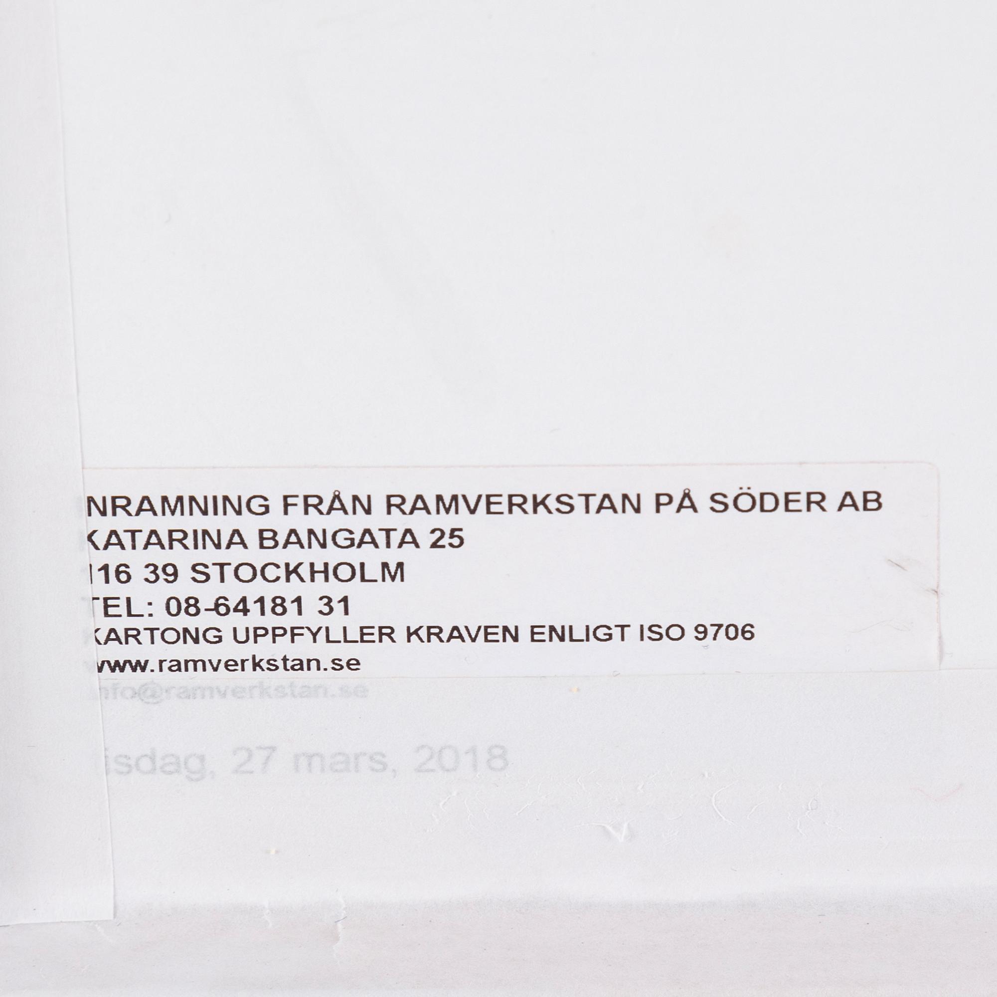 HENRIK BONNEVIER, C-print. Signed and dated 2018. Numbered 2/3.