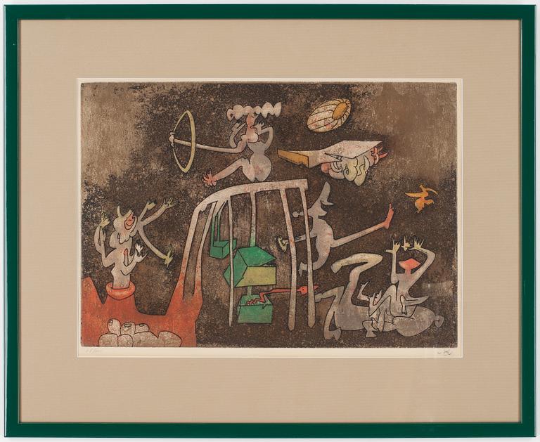 ROBERTO MATTA, färglitografi, signerad och numrerad 78/100.