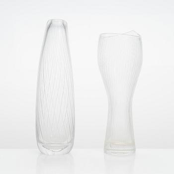 Tapio Wirkkala, 2 vaser, signerade Tapio Wirkkala, Iittala.