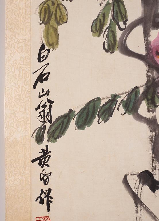 Rullmålning, efter Qi Baishi (1864-1957).