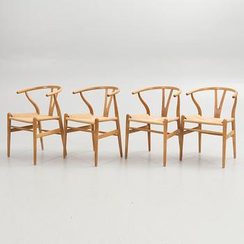Hans J. Wegner, chairs, 4 pcs, model CH24 "The Wishbone Chair", Carl Hansen & Son, Odense, Denmark.