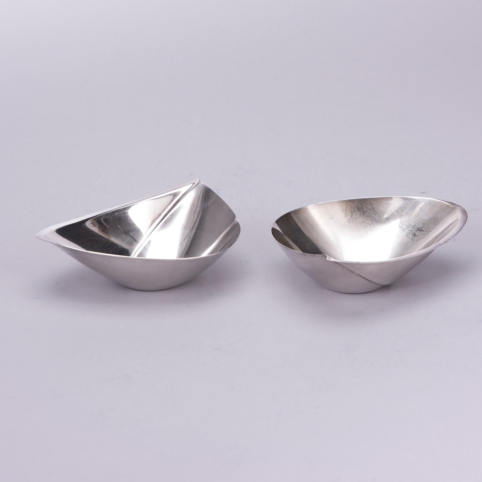 FAT, 2 st, silver, Tapio Wirkkala, Kultakeskus Tavastehus 1959-1962. Tot. vikt ca 184,2 g.