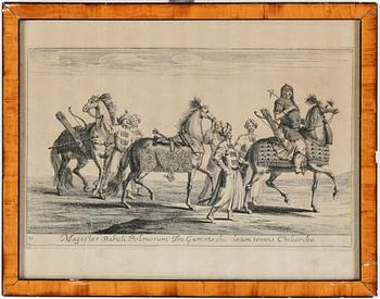 GEORG CHRISTOPH EIMMART, 2 st, gravyrer, omkring år 1700.