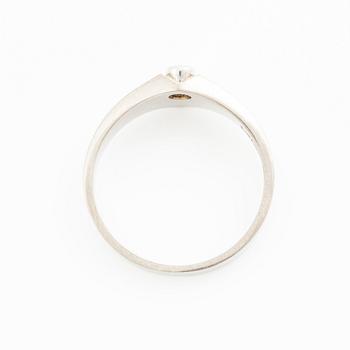 Lapponia, ring 18K white gold set with a round brilliant-cut diamond, Finland 1977.