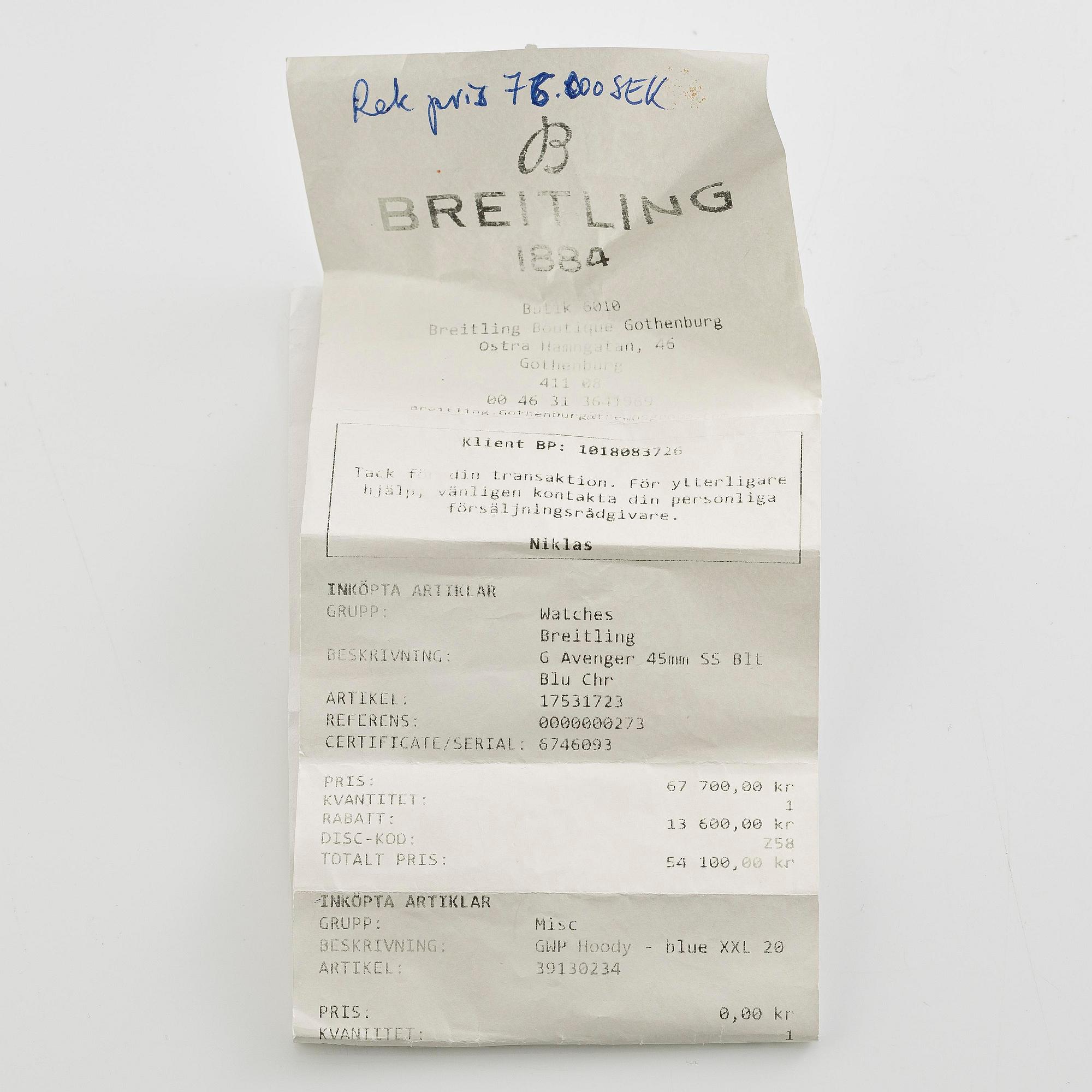 Breitling, Avenger, Chronograph 45, ca 2024.