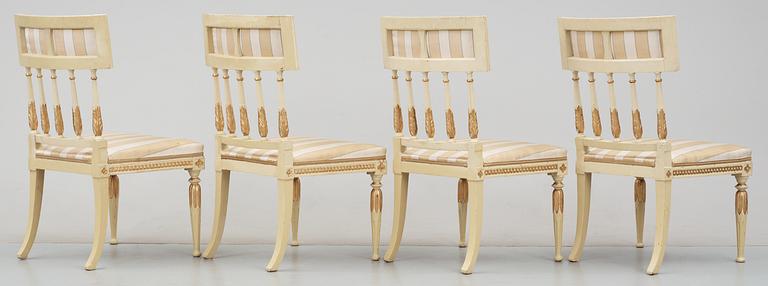 Four late Gustavian chairs circa 1800 by E. Ståhl.