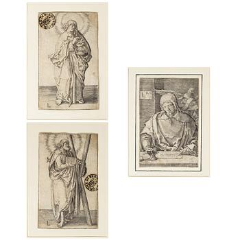 Lucas van Leyden, The Evangelist John from The Four Evangelists, The Apostels Andreas and Johannes from Christ and the Apostles.