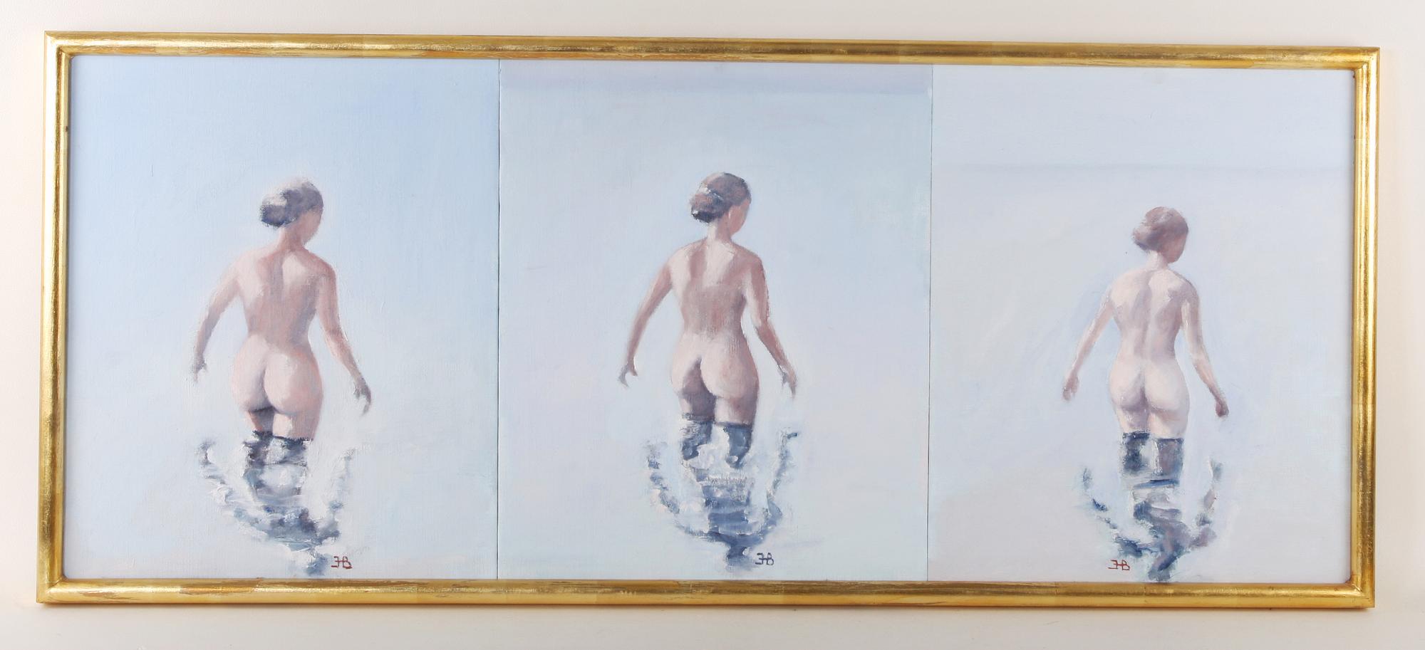 HENRIK BAGER, triptyk, olja på duk, sign.