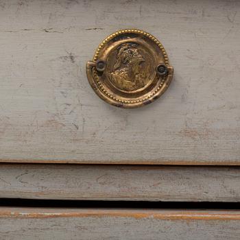 A mid 19th century painted chest of drawers.