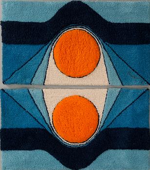 MATTOR, två st, "Comet" Kasthall Atelje, 1970-tal.