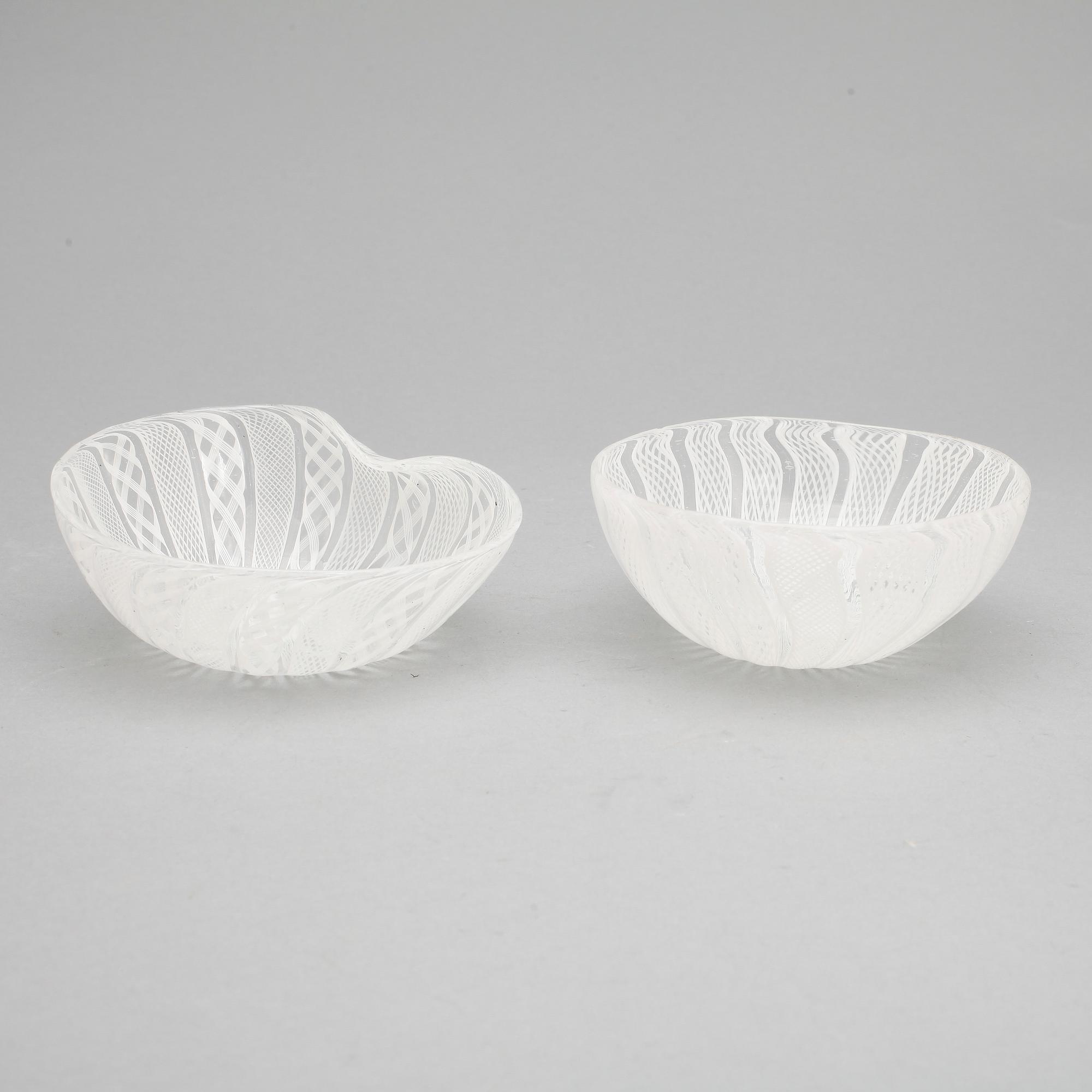 SKÅLAR, 2 st. Glas. Italien.