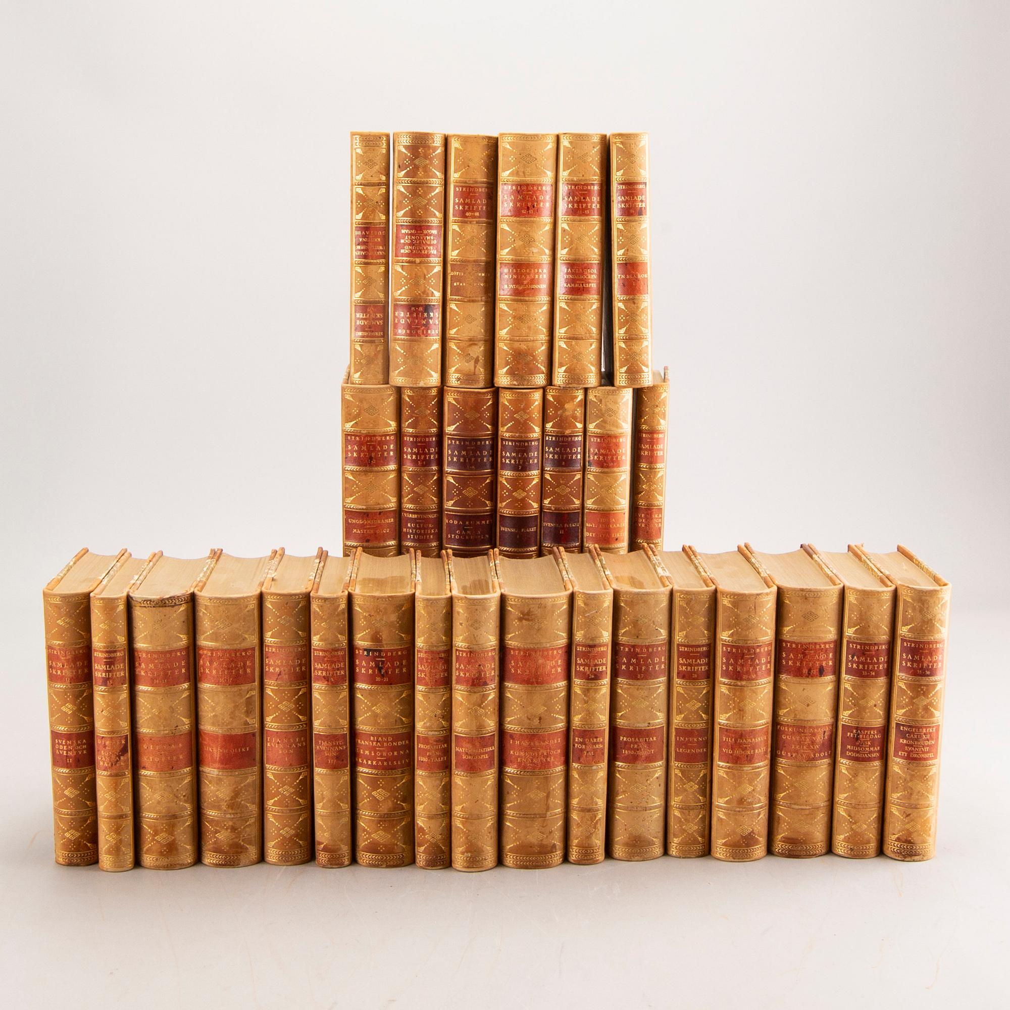 A set of 36 volumes "Samlade skrifter av August Strindberg" 1919.