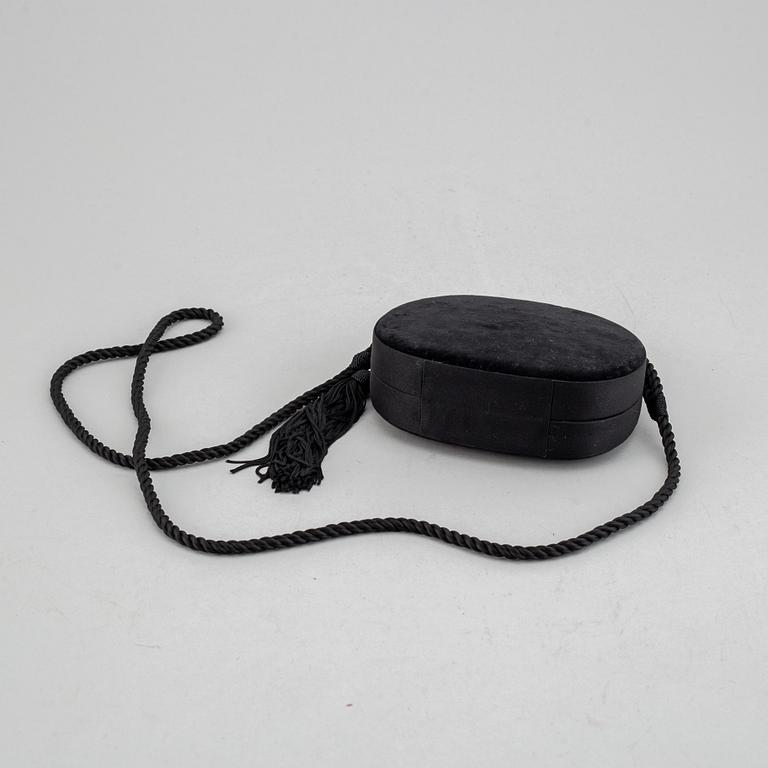 CELINE, a velvet evening clutch/shoulder bag.