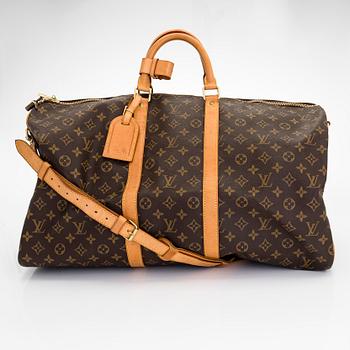 Louis Vuitton, a Monogram Canvas 'Keepall 55 Bandoulière' weekend bag.