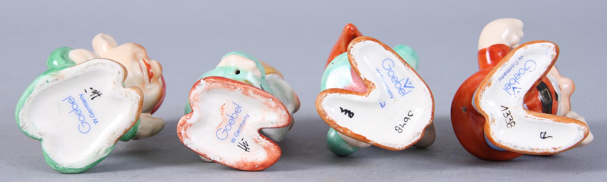 FIGURINER, 9 st, flintgods, Goebel, Tyskland, 1900-talets andra hälft.