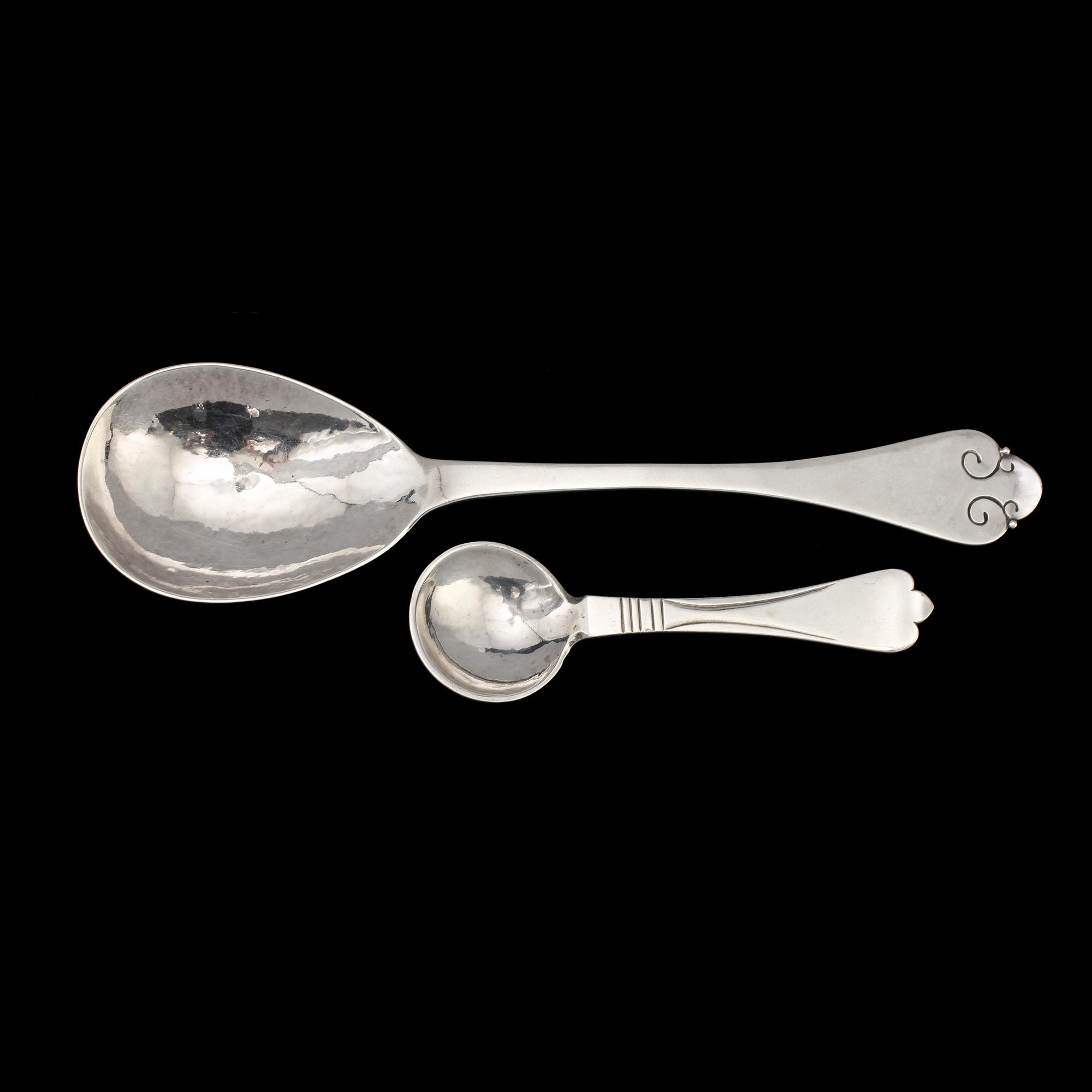 SKEDAR, 2 st, silver, Morgens Balling eftr, Danmark, 1900-tal. Vikt 101 g.