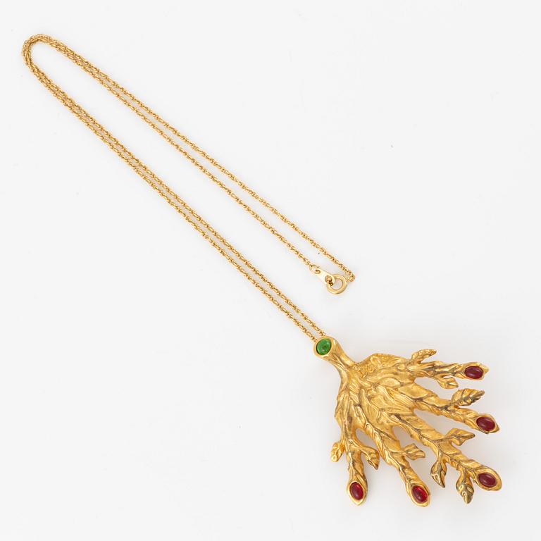 Pendant/brooch with chain "Leaf Veined Hand", Joies/Salvador Dali.