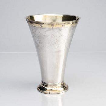 A Swedish 18th century parcel-gilt silver beaker, mark of Anders Dunderberg, Gävle 1795.