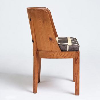 Axel Einar Hjorth, a stained pine "Lovö" chair, Nordiska Kompaniet, Sweden 1930s.