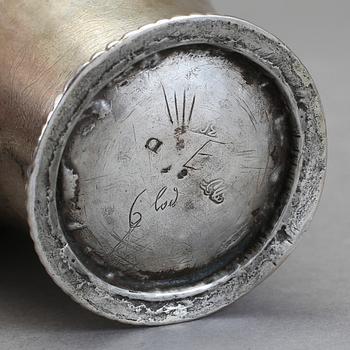 BÄGARE, silver, okänd mästare, Sverige, 1762. Vikt ca 78g.