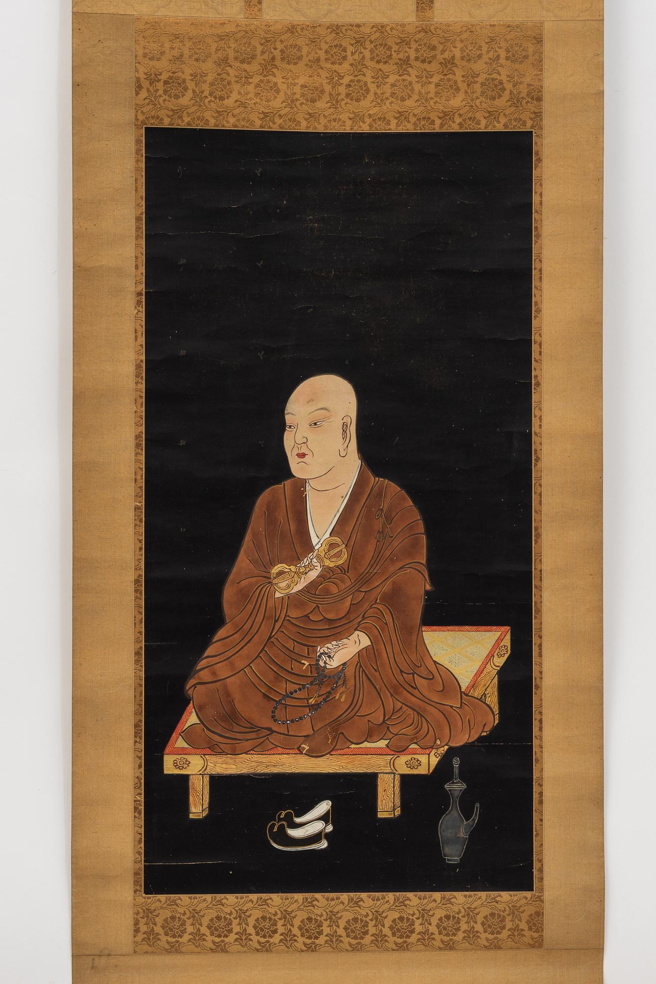 Unidentified artist, Portrait of Kobo Daishi (Kukai), Japan, 20th century. After a classic motif.