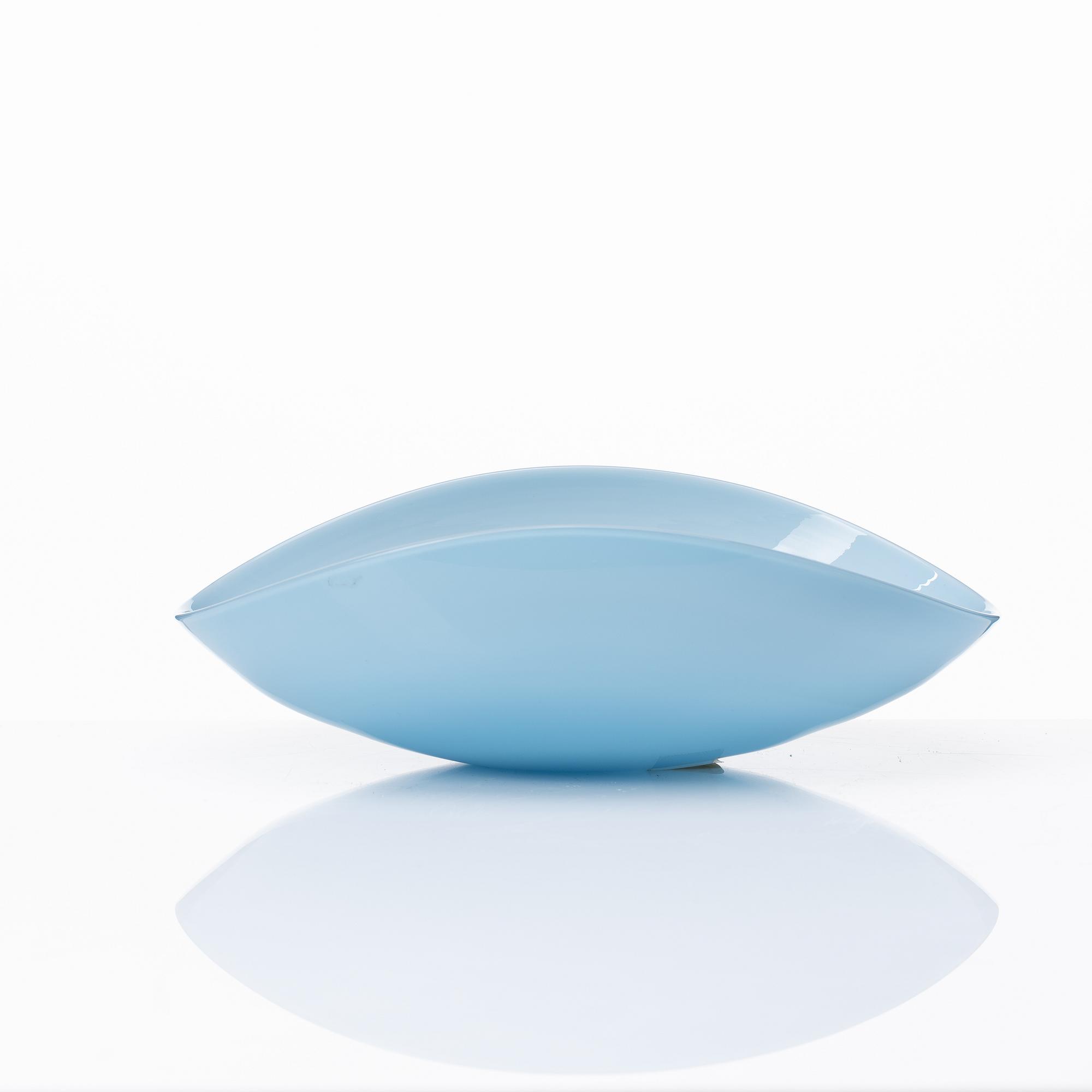 An opaque light blue bowl, Venini, Murano, Italy 1950s-60s.