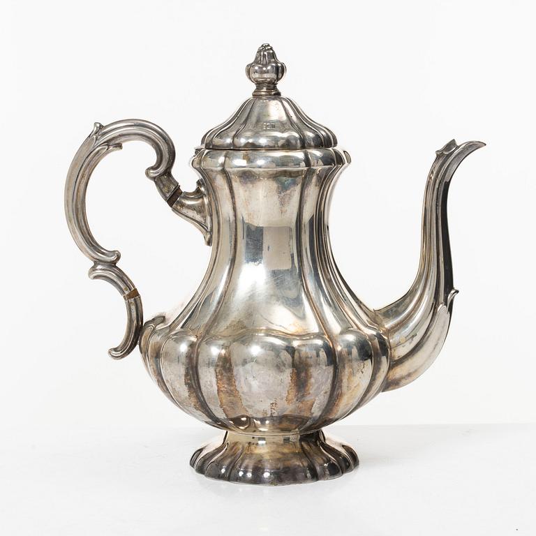 Norwegian Filigree Factory, coffee pot, silver, Oslo, Norway, 1930s.