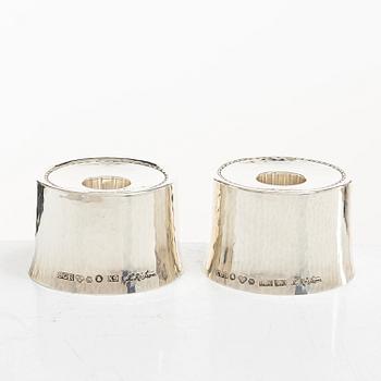 Ingrid Råström, & Lennart Råström, candlesticks, a pair, silver, CG Råström, Stockholm 1972-1975.