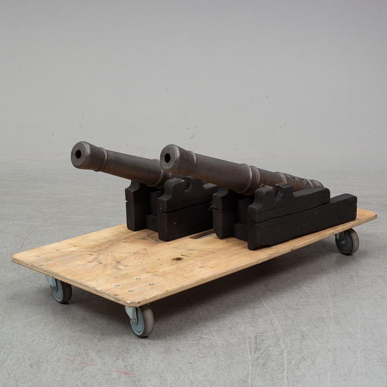 A pair of copies of  16th Century cannons from around year 1900.