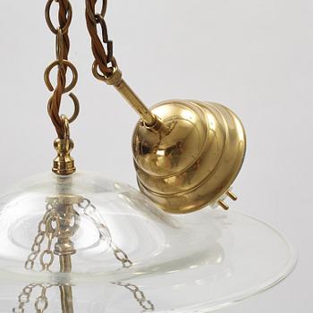 A gilt-brass and glass Gustavian style lantern, late 20th century.