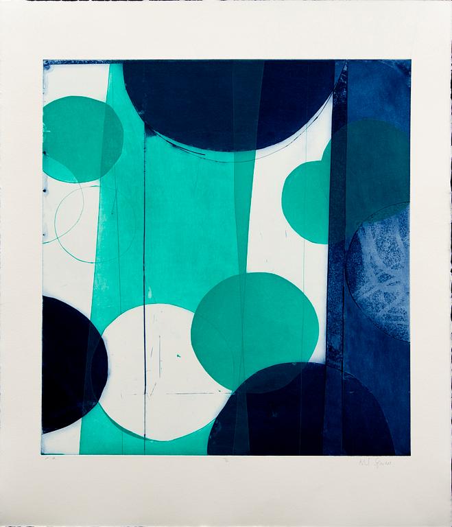 Astrid Sylwan, a signed color etching.