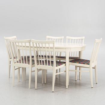 Carl Malmsten, table and 6 chairs, "Herrgården", Bodafors, Sweden, 1961.