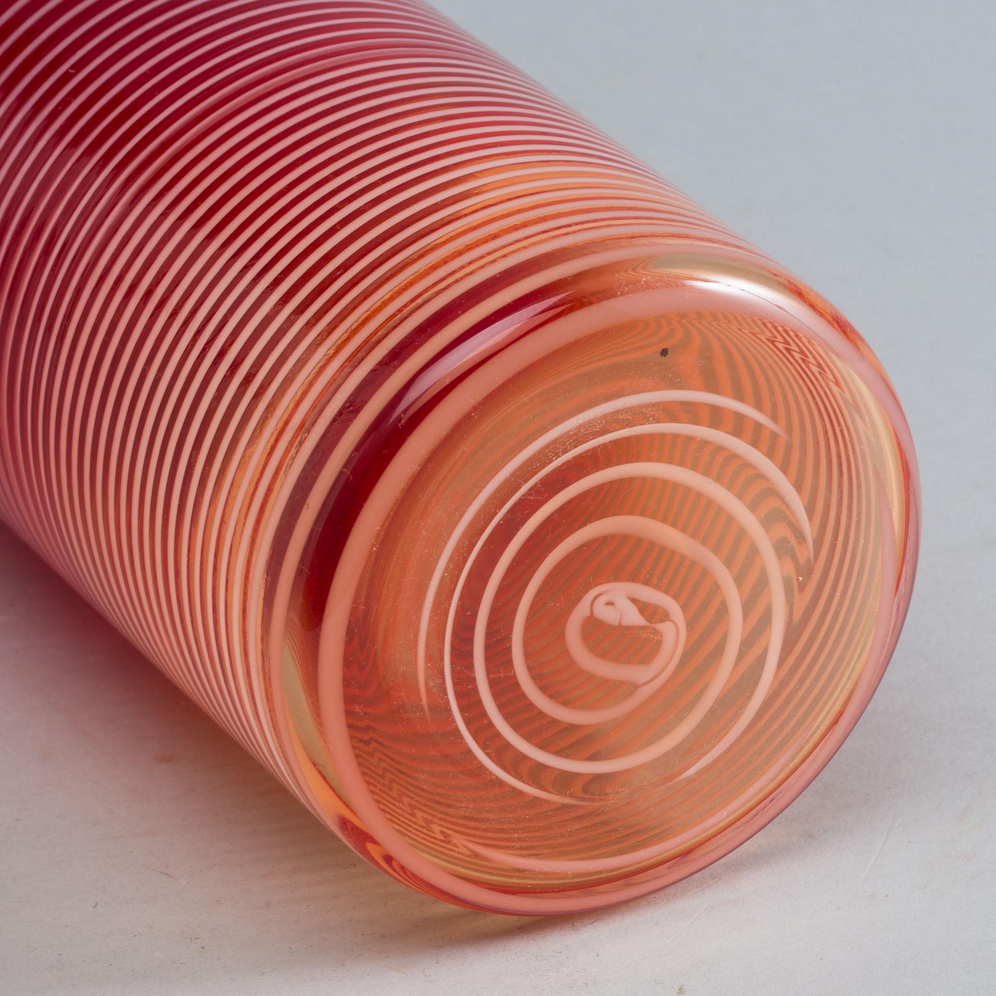 A CENDESE GLASS VASE, 1980.