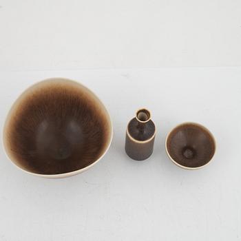 Berndt Friberg, 7 miniatures, stoneware, Gustavsbergs studio, including pieces from 1965.