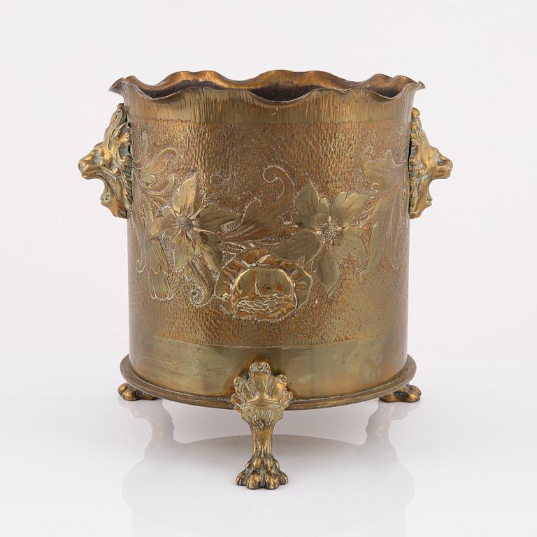 A brass wine cooler, Germany, 20th Century.