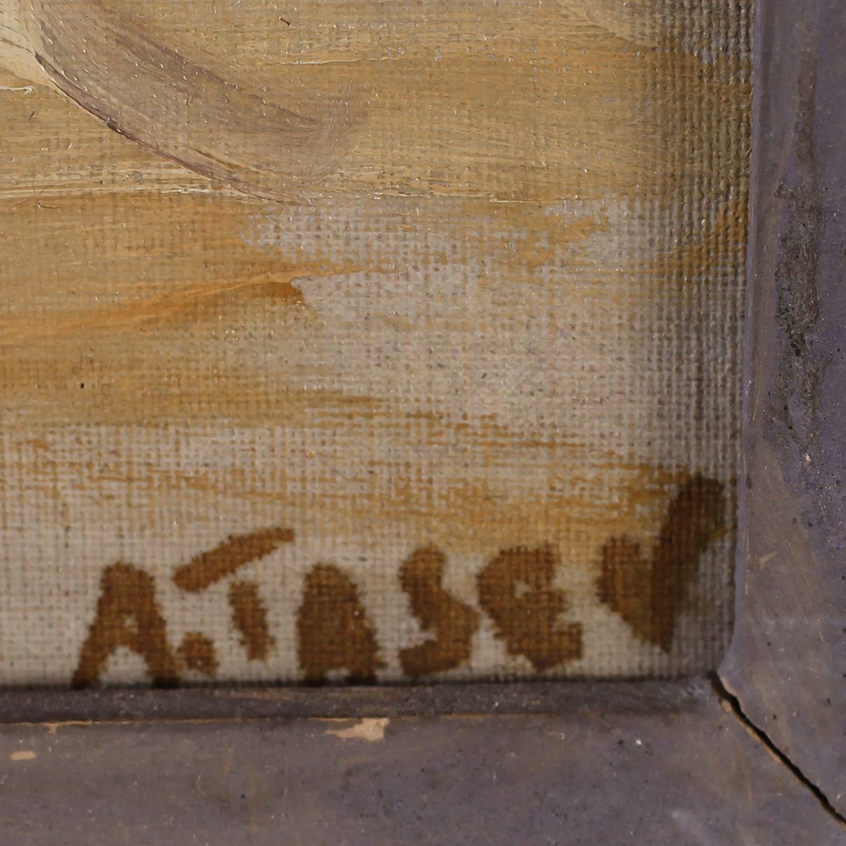 ATANAS TASEV, olja på pannå, signerad.