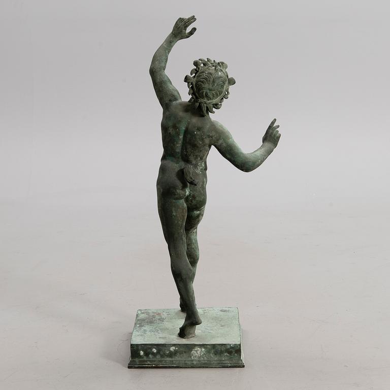 A 19th century Dancing Faun bronze sculpture.