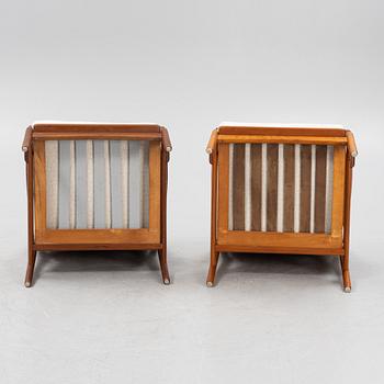 Bertil Fridhagen, a pair of 'Kuba' teak easy chairs, Bröderna Andersson, Ekenäs.