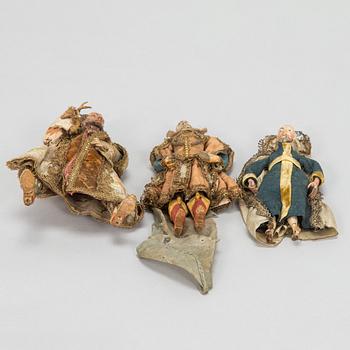 Dolls, 3 pcs, possibly Italy 18th/19th century.