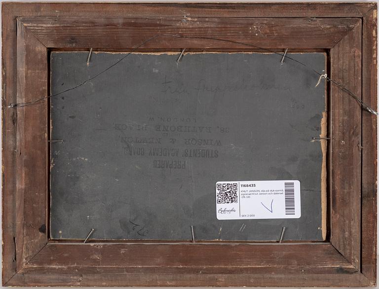 Knut Janson, oil on prepared academy board, signed Knut Janson and dated -29.