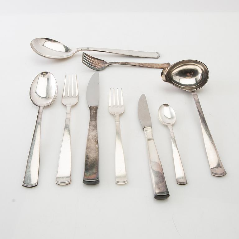 Jacob Ängman, bestick ca 66 st, silver, "Rosenholm", GAB, Stockholm/Eskilstuna N8 - E10.