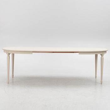 A Gustavian Style Dining Table and 10 Chairs, second half of the 20th Century.